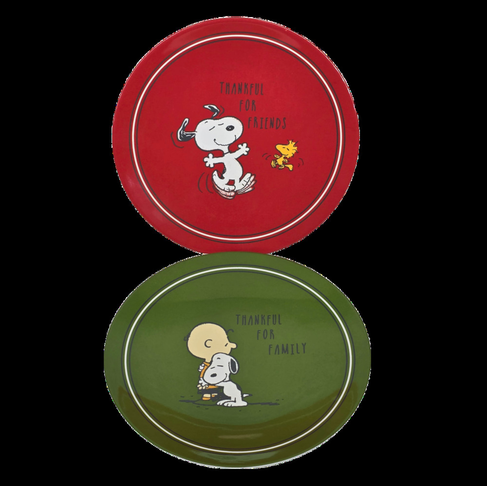 POTTERY BARN KIDS PEANUTS MELAMINE PLATES – SNOOPY & CHARLIE BROWN – SET OF 2